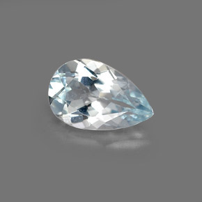 0.72 ct Blue Aquamarine Gemstone, Aquamarine Gem in Pear Facet Shape for Sale.
