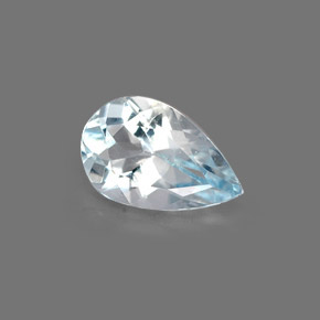 0.68 ct Blue Aquamarine Gemstone, Aquamarine Gem in Pear Facet Shape for Sale.
