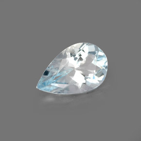 0.68 ct Blue Aquamarine Stone, Natural Aquamarine in Pear Facet Shape for Sale
