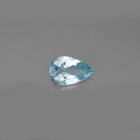 0.54 ct Blue Aquamarine Stone, Natural Aquamarine in Pear Facet Shape for Sale