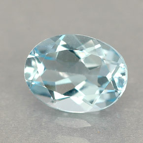 1.04 ct Blue Aquamarine Gemstone, Aquamarine Gem in Oval Facet Shape for Sale.