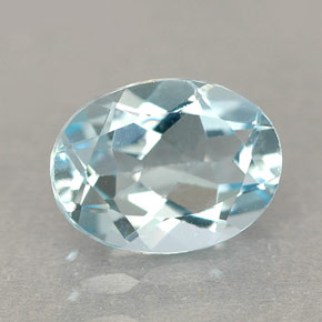 1.04 ct Blue Aquamarine Stone, Natural Aquamarine in Oval Facet Shape for Sale