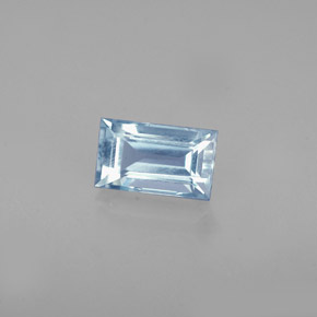0.74 ct Blue Aquamarine Stone, Natural Aquamarine in Baguette Facet Shape for Sale