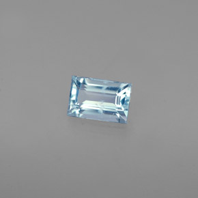0.55 ct Blue Aquamarine Stone, Natural Aquamarine in Baguette Facet Shape for Sale