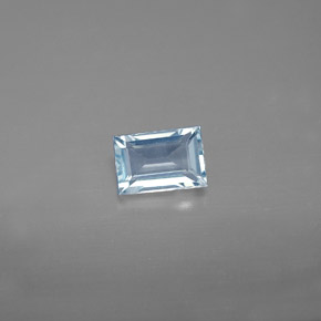 0.56 ct Blue Aquamarine Gemstone, Aquamarine Gem in Baguette Facet Shape for Sale.