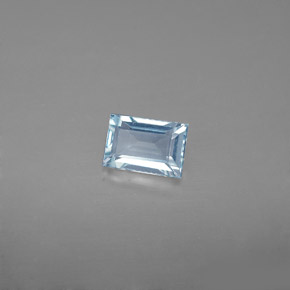 0.56 ct Blue Aquamarine Stone, Natural Aquamarine in Baguette Facet Shape for Sale