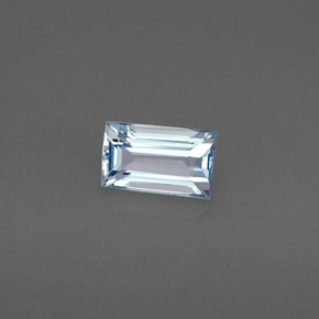 0.51 ct Blue Aquamarine Stone, Natural Aquamarine in Baguette Facet Shape for Sale