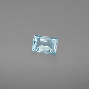 0.47 ct Blue Aquamarine Stone, Natural Aquamarine in Baguette Facet Shape for Sale