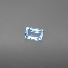 0.59 ct Blue Aquamarine Gemstone, Aquamarine Gem in Baguette Facet Shape for Sale.