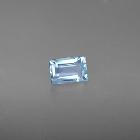 0.59 ct Blue Aquamarine Stone, Natural Aquamarine in Baguette Facet Shape for Sale