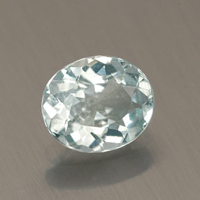 0.60 ct Blue Aquamarine Stone, Natural Aquamarine in Oval Facet Shape for Sale
