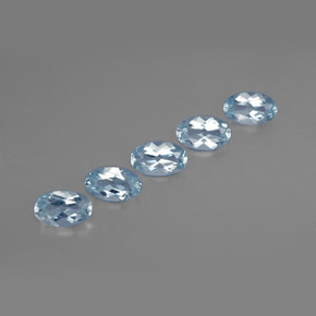 0.93 ct Blue Aquamarine Gemstone, Aquamarine Gem in Oval Facet Shape for Sale.