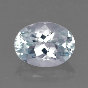 1.08 ct Blue Aquamarine Gemstone, Aquamarine Gem in Oval Facet Shape for Sale.
