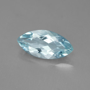 1.55 ct Blue Aquamarine Stone, Natural Aquamarine in Marquise Facet Shape for Sale