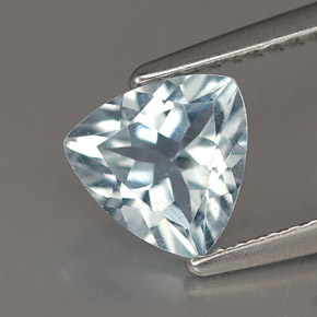 0.99 ct Blue Aquamarine Stone, Natural Aquamarine in Trillion Facet Shape for Sale