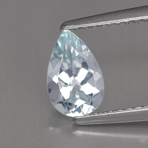 0.73 ct Blue Aquamarine Stone, Natural Aquamarine in Pear Facet Shape for Sale