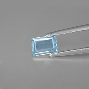 0.63 ct Blue Aquamarine Gemstone, Aquamarine Gem in Baguette Facet Shape for Sale.
