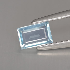 0.43 ct Blue Aquamarine Gemstone, Aquamarine Gem in Baguette Facet Shape for Sale.