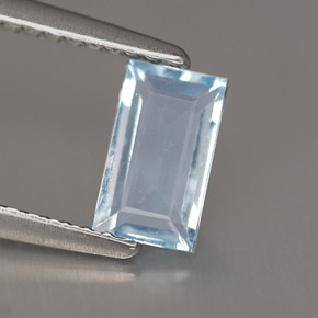 0.63 ct Blue Aquamarine Stone, Natural Aquamarine in Baguette Facet Shape for Sale