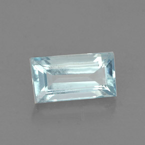0.62 ct Blue Aquamarine Stone, Natural Aquamarine in Baguette Facet Shape for Sale