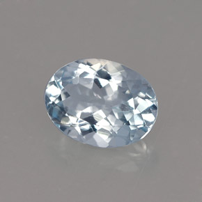 1.12 ct Blue Aquamarine Stone, Natural Aquamarine in Oval Facet Shape for Sale