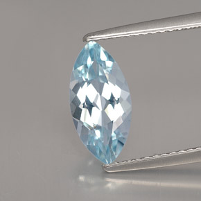 1.66 ct Blue Aquamarine Stone, Natural Aquamarine in Marquise Facet Shape for Sale
