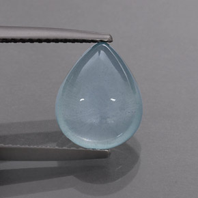 3.86 ct Blue Aquamarine Gemstone, Aquamarine Gem in Pear Cabochon Shape for Sale.
