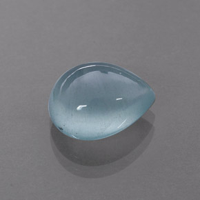 3.86 ct Blue Aquamarine Stone, Natural Aquamarine in Pear Cabochon Shape for Sale
