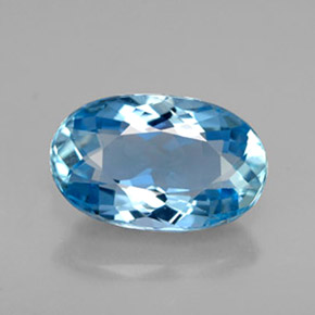 2.33 ct Blue Aquamarine Gemstone, Aquamarine Gem in Oval Facet Shape for Sale.