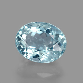 2.75 ct Blue Aquamarine Stone, Natural Aquamarine in Oval Facet Shape for Sale