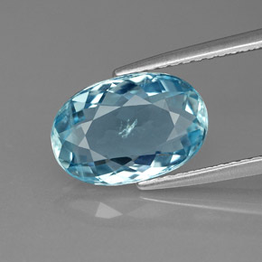 2.80 ct Blue Aquamarine Gemstone, Aquamarine Gem in Oval Facet Shape for Sale.