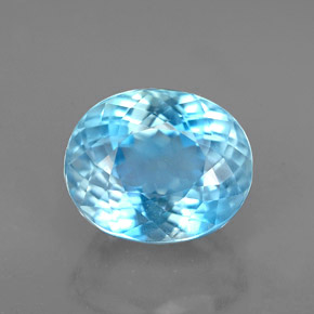 3.21 ct Blue Aquamarine Gemstone, Aquamarine Gem in Oval Portuguese-Cut Shape for Sale.