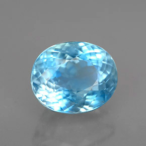 3.21 ct Blue Aquamarine Stone, Natural Aquamarine in Oval Portuguese-Cut Shape for Sale