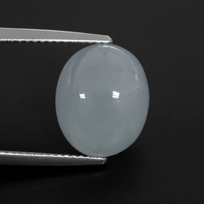 8.35 ct Blue Aquamarine Stone, Natural Aquamarine in Oval Cabochon Shape for Sale