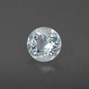 0.65 ct Blue Aquamarine Stone, Natural Aquamarine in Round Facet Shape for Sale