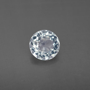 0.66 ct Blue Aquamarine Gemstone, Aquamarine Gem in Round Facet Shape for Sale.