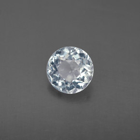 0.66 ct Blue Aquamarine Stone, Natural Aquamarine in Round Facet Shape for Sale