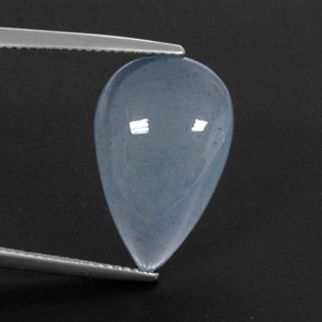 11.84 ct Blue Aquamarine Stone, Natural Aquamarine in Pear Cabochon Shape for Sale