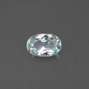 0.88 ct Blue Aquamarine Gemstone, Aquamarine Gem in Oval Facet Shape for Sale.