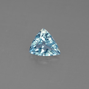 0.74 ct Blue Aquamarine Gemstone, Aquamarine Gem in Trillion Facet Shape for Sale.