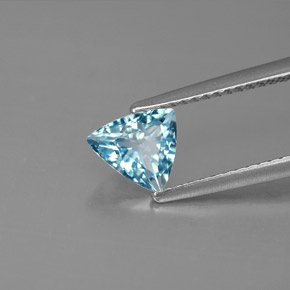 0.74 ct Blue Aquamarine Stone, Natural Aquamarine in Trillion Facet Shape for Sale