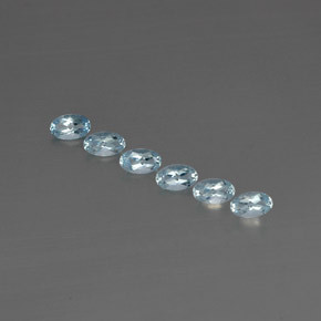 1.23 ct Blue Aquamarine Gemstone, Aquamarine Gem in Oval Facet Shape for Sale.