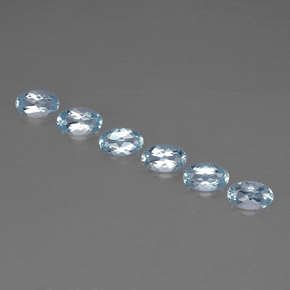 1.09 ct Blue Aquamarine Stone, Natural Aquamarine in Oval Facet Shape for Sale