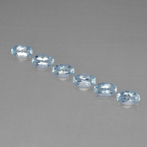 1.04 ct Blue Aquamarine Stone, Natural Aquamarine in Oval Facet Shape for Sale
