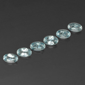 1.33 ct Blue Aquamarine Stone, Natural Aquamarine in Oval Facet Shape for Sale
