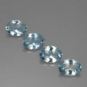 2.60 ct Blue Aquamarine Stone, Natural Aquamarine in Oval Facet Shape for Sale