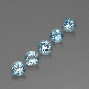 1.42 ct Blue Aquamarine Gemstone, Aquamarine Gem in Round Facet Shape for Sale.