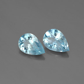 1.10 ct Blue Aquamarine Stone, Natural Aquamarine in Pear Facet Shape for Sale