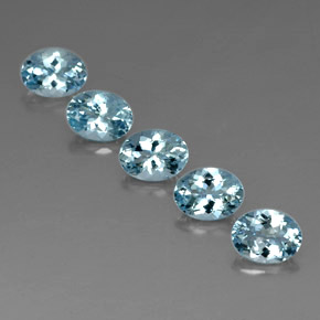 5.79 ct Blue Aquamarine Gemstone, Aquamarine Gem in Oval Facet Shape for Sale.