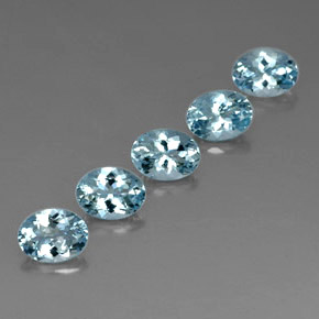 5.79 ct Blue Aquamarine Stone, Natural Aquamarine in Oval Facet Shape for Sale